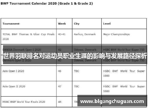 世界羽联排名对运动员职业生涯的影响与发展路径探析